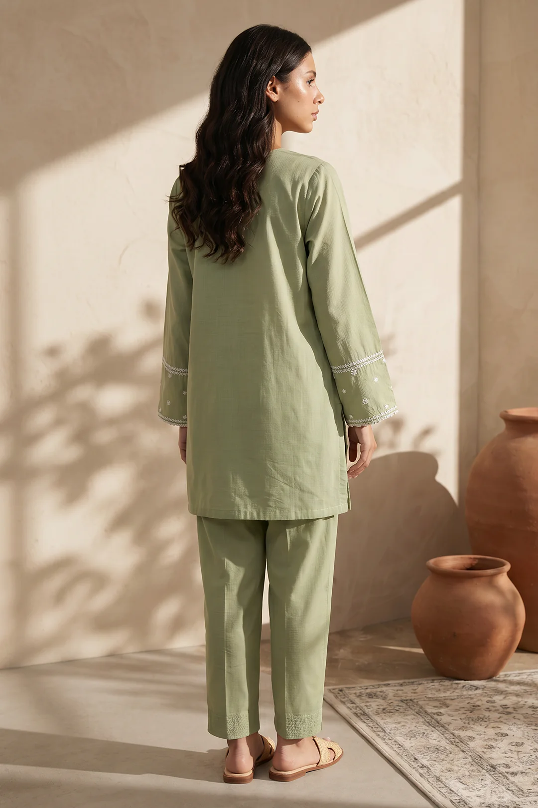 Embroidered Kurta Trouser - 2571 - Image 7