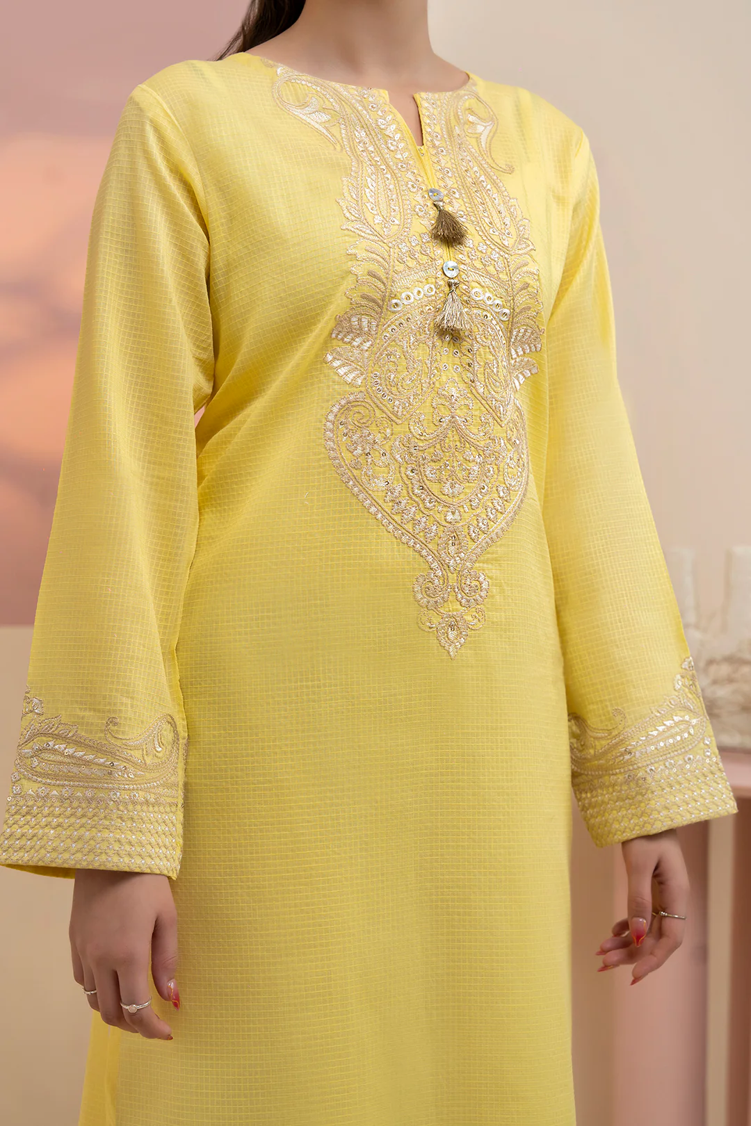 Embroidered Kurta - 2558 - Image 3