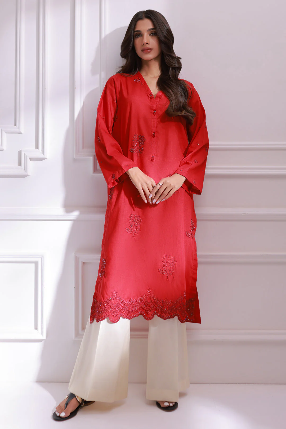 Embroidered Kurta - 1681 - Image 3