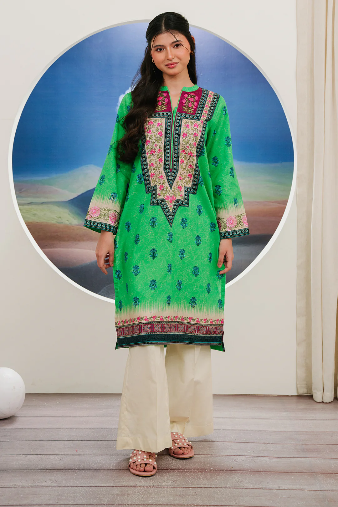 Embroidered Kurta - 2040 - Image 2