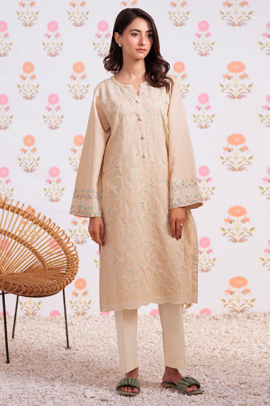 Embroidered Kurta - 2140 - Image 2