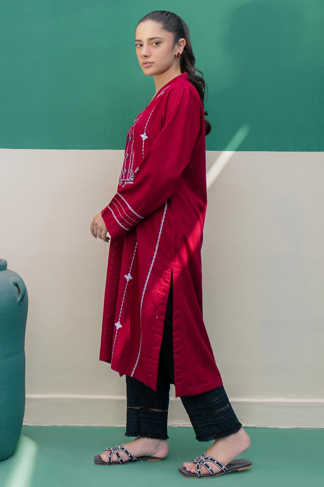 Embroidered Kurta - 2141 - Image 5