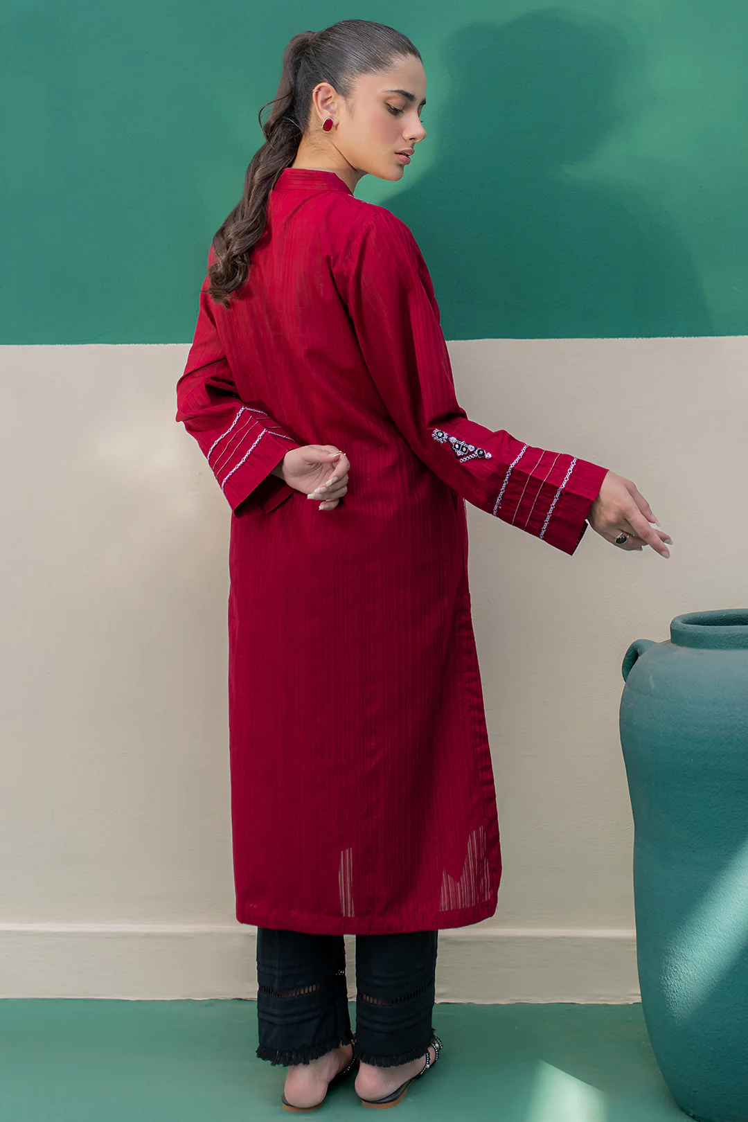 Embroidered Kurta - 2141 - Image 6