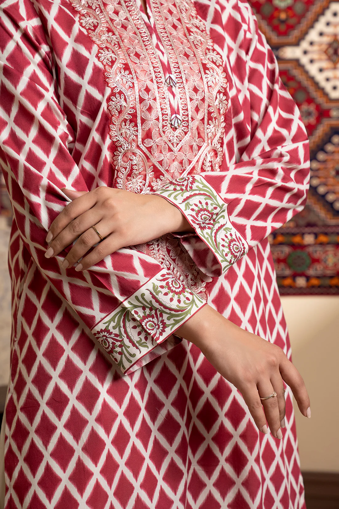Embroidered Kurta - 1734 - Image 7