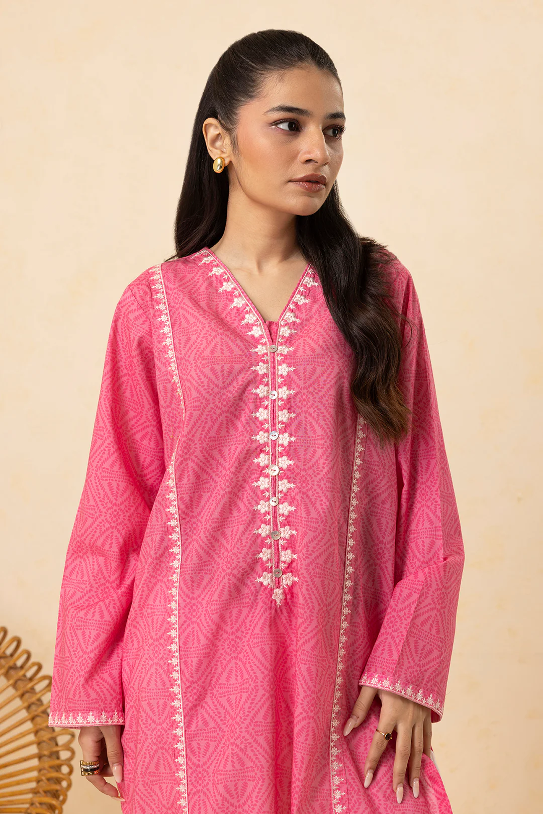 Embroidered Kurta - 2073 - Image 5