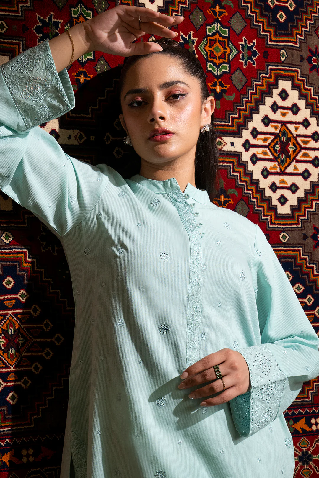 Embroidered Kurta - 2554 - Image 3