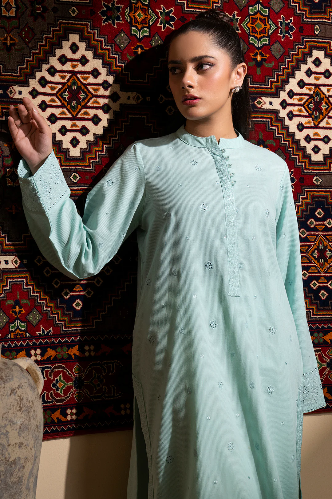 Embroidered Kurta - 2554 - Image 7