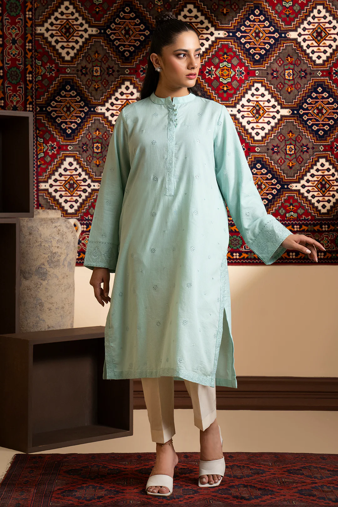 Embroidered Kurta - 2554 - Image 8