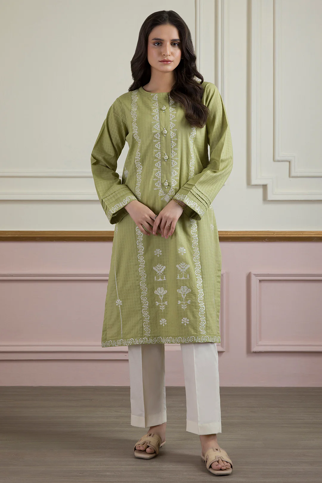 Embroidered Kurta - 2621 - Image 2
