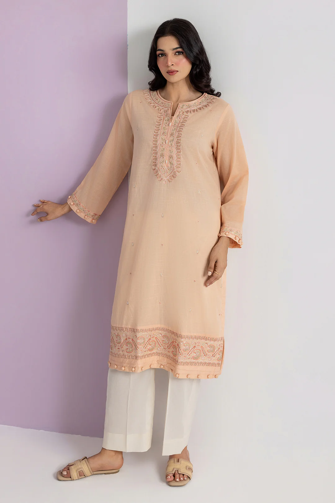 Embroidered Kurta - 2656 - Image 6