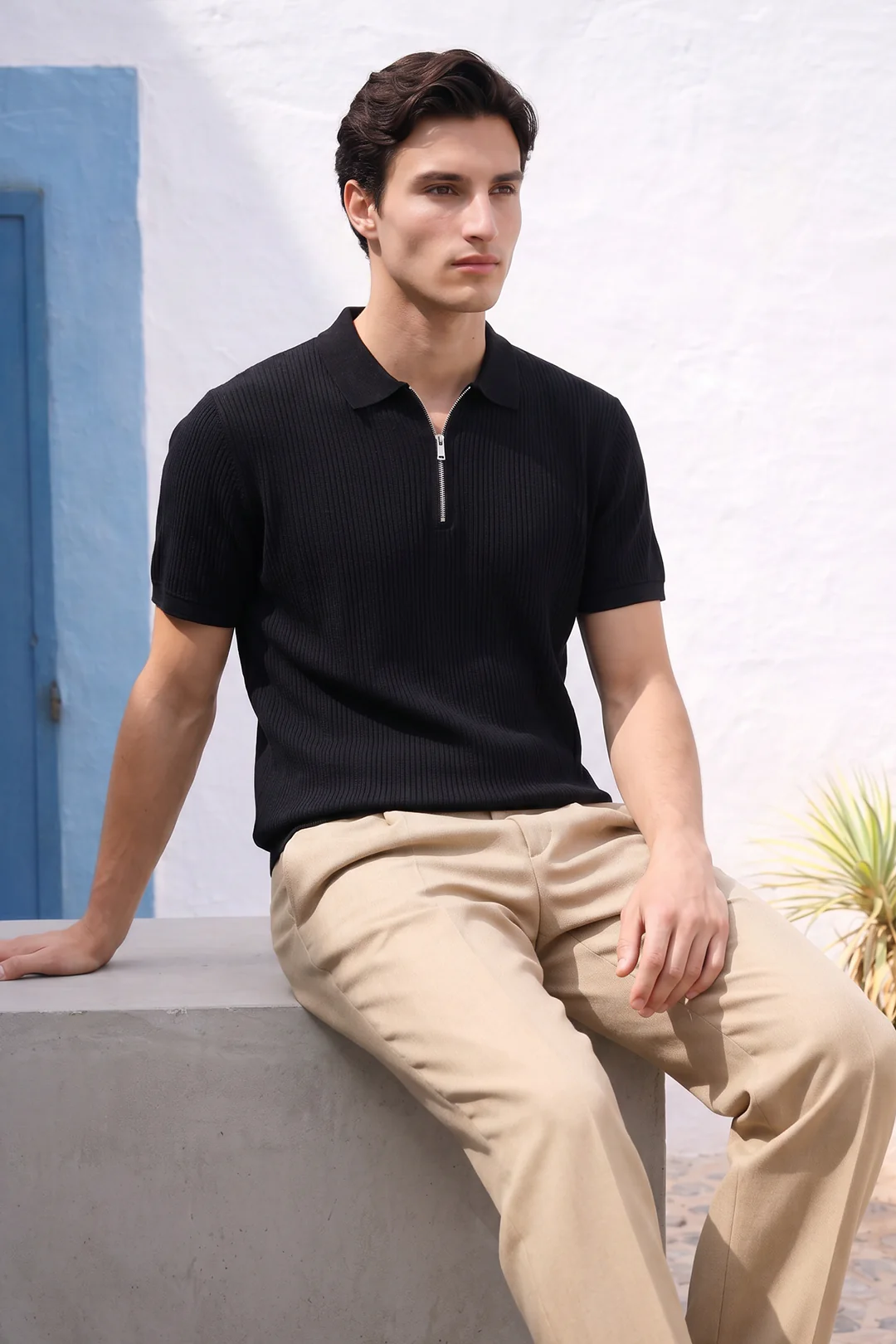 Loose Guage Zipper Polo - 6003 - Image 4