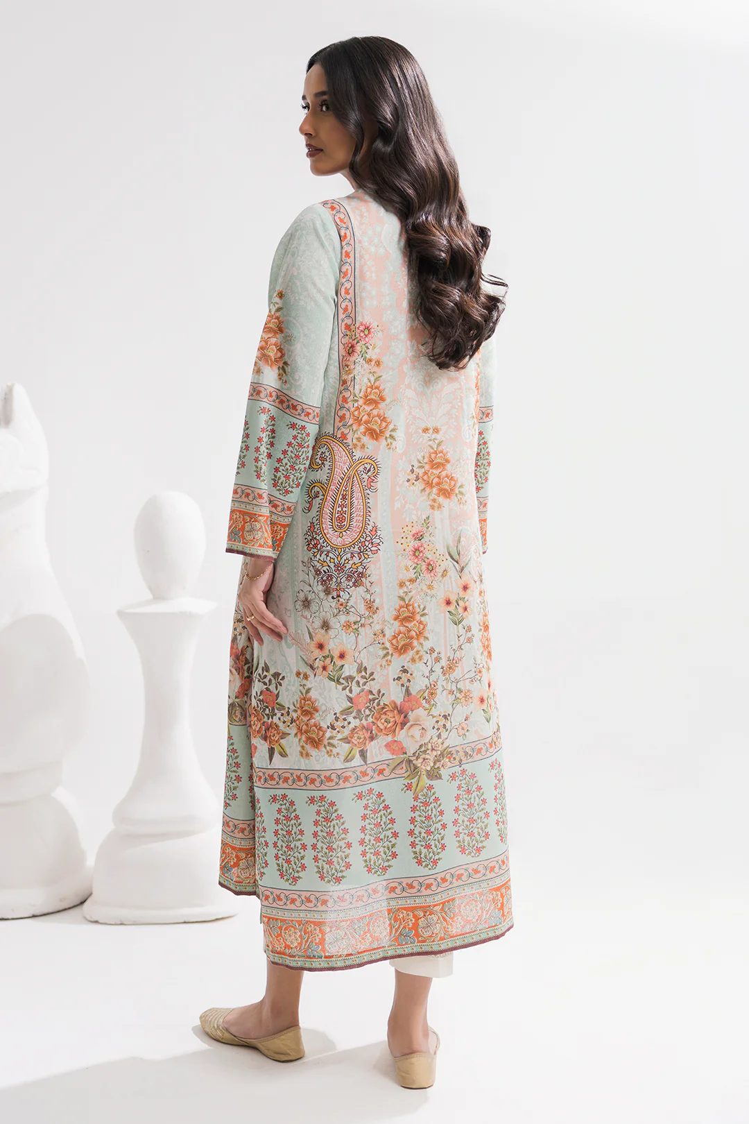 Printed Kaftaan Slub Textured Dress - 2898 - Image 6