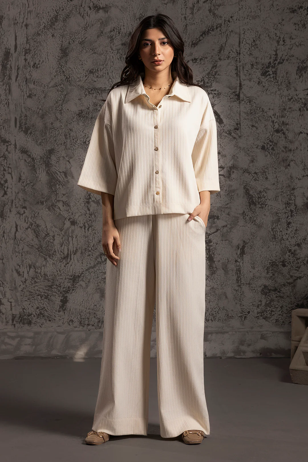 Seersucker Co-Ord Set Shirt - 5004