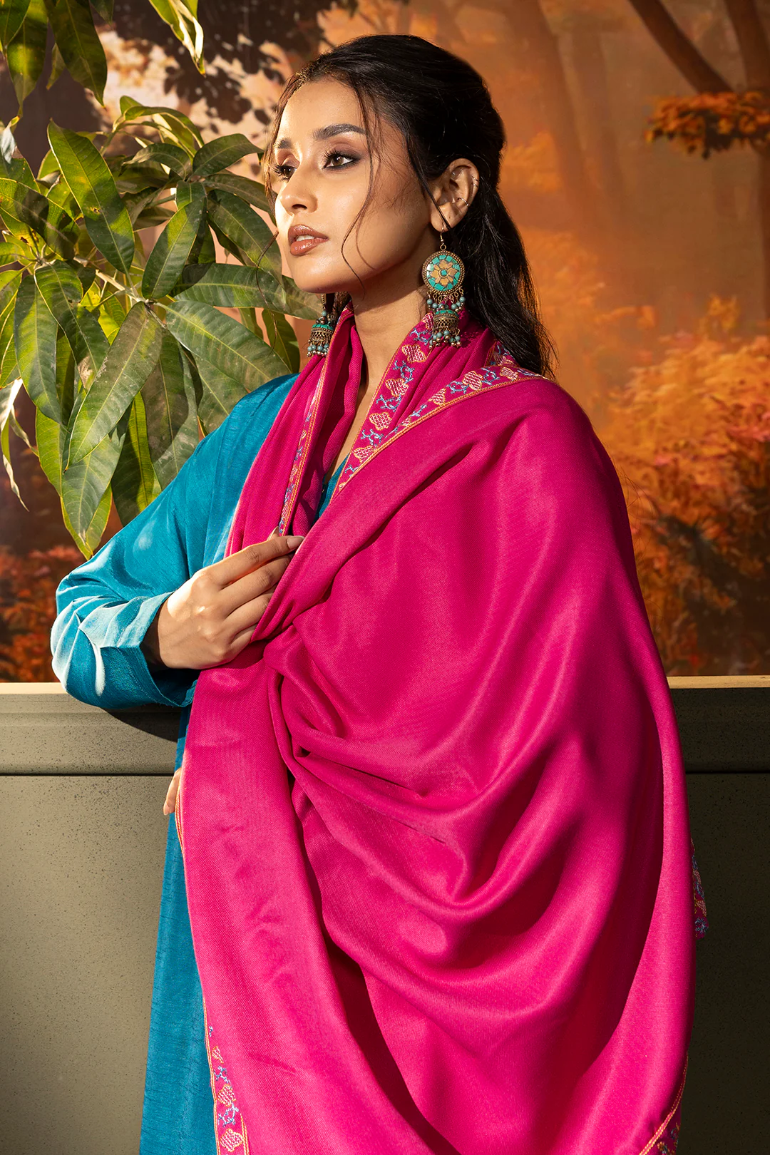 Embroidered Shawl - 0011 - Image 5