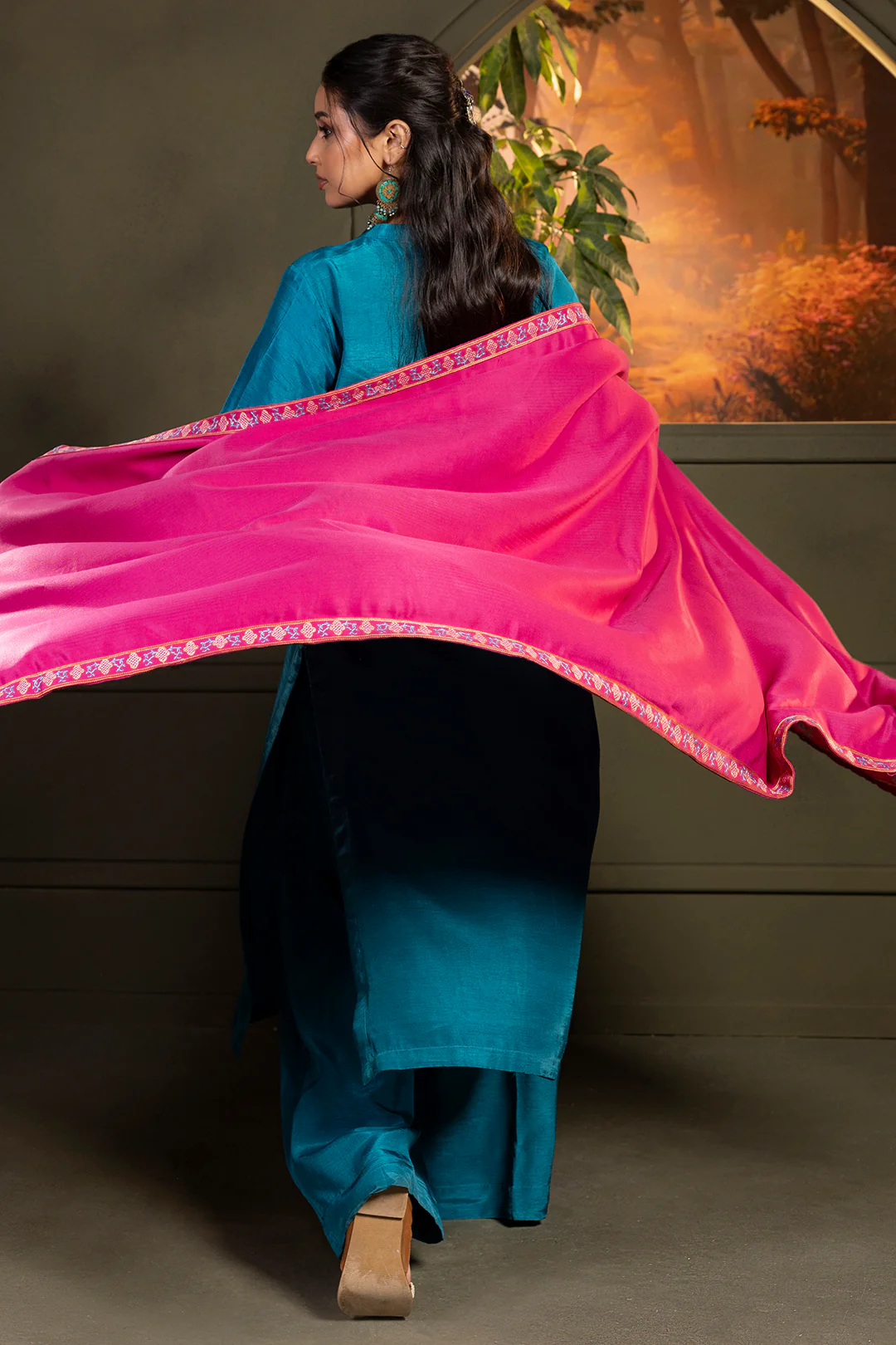 Embroidered Shawl - 0011 - Image 9