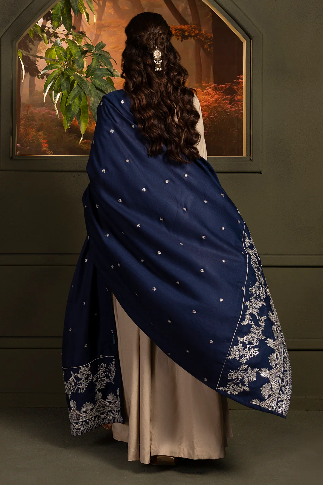 Embroidered Shawl - 0018 - Image 6