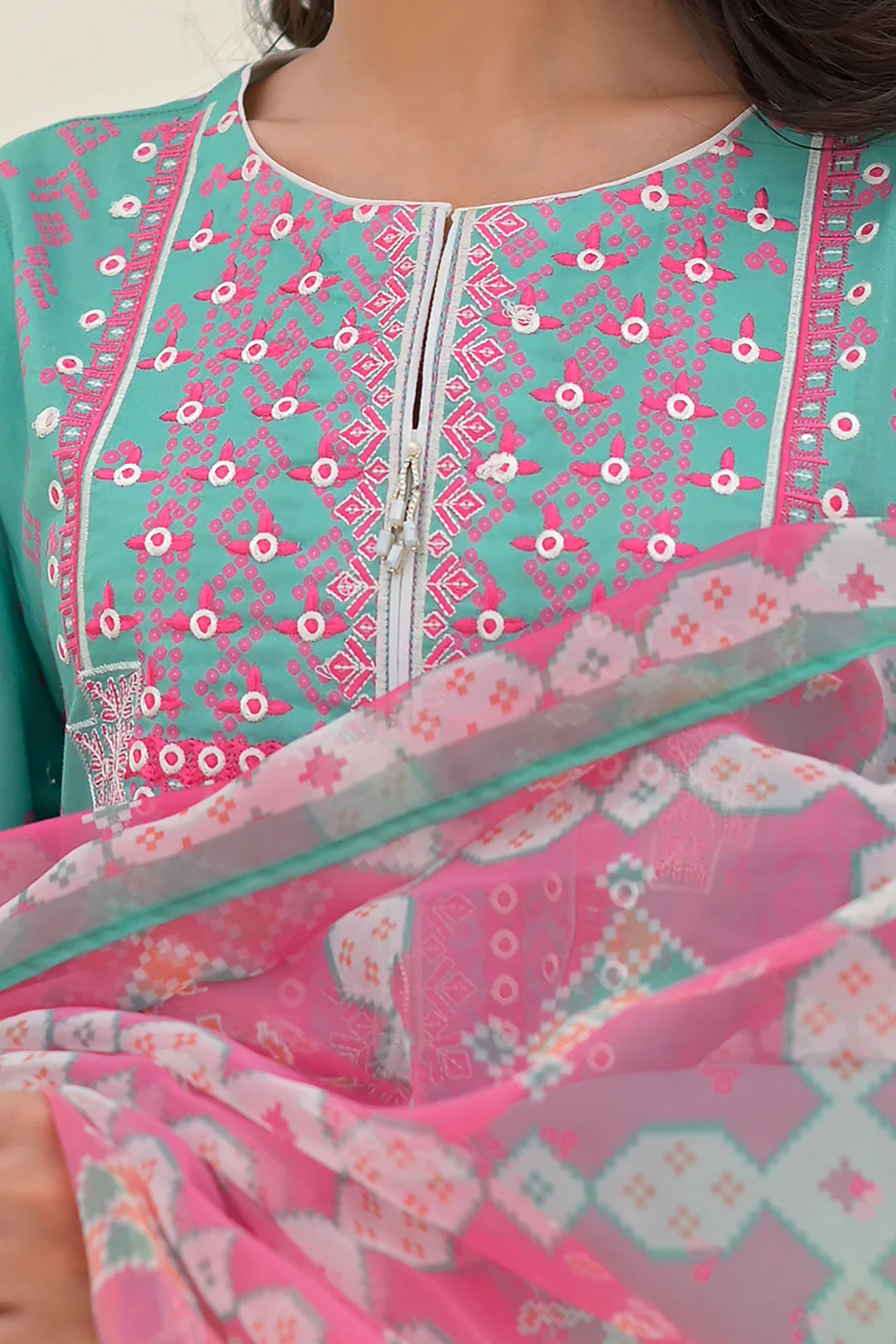 Embroidered Shirt Dupatta - 0217 - Image 4