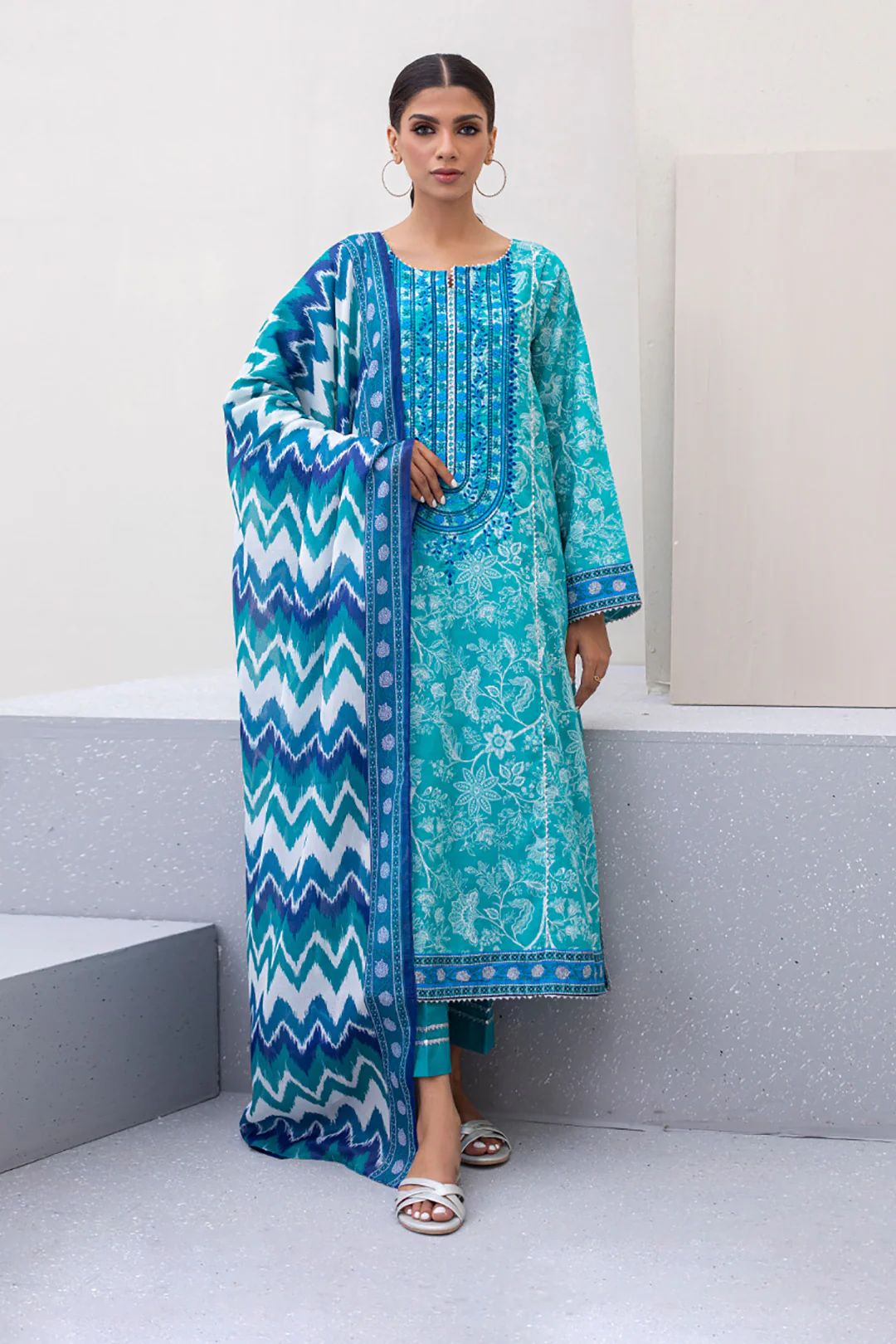 Embroidered Shirt Dupatta - 0394 - Image 2