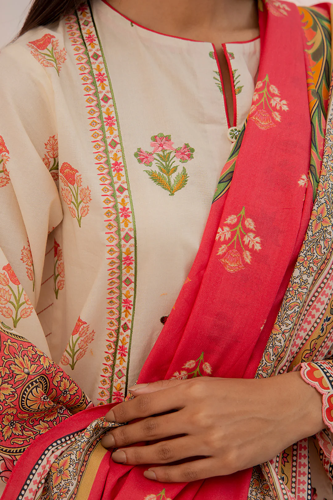 Embroidered Shirt Dupatta - 0872 - Image 4