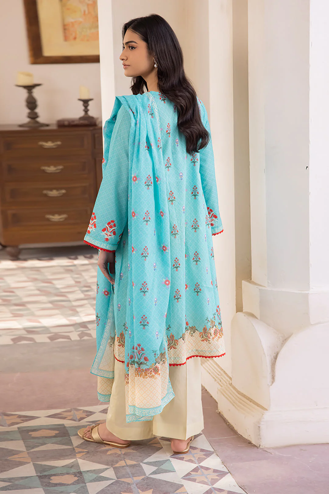 Embroidered Shirt Dupatta - 1023 - Image 5