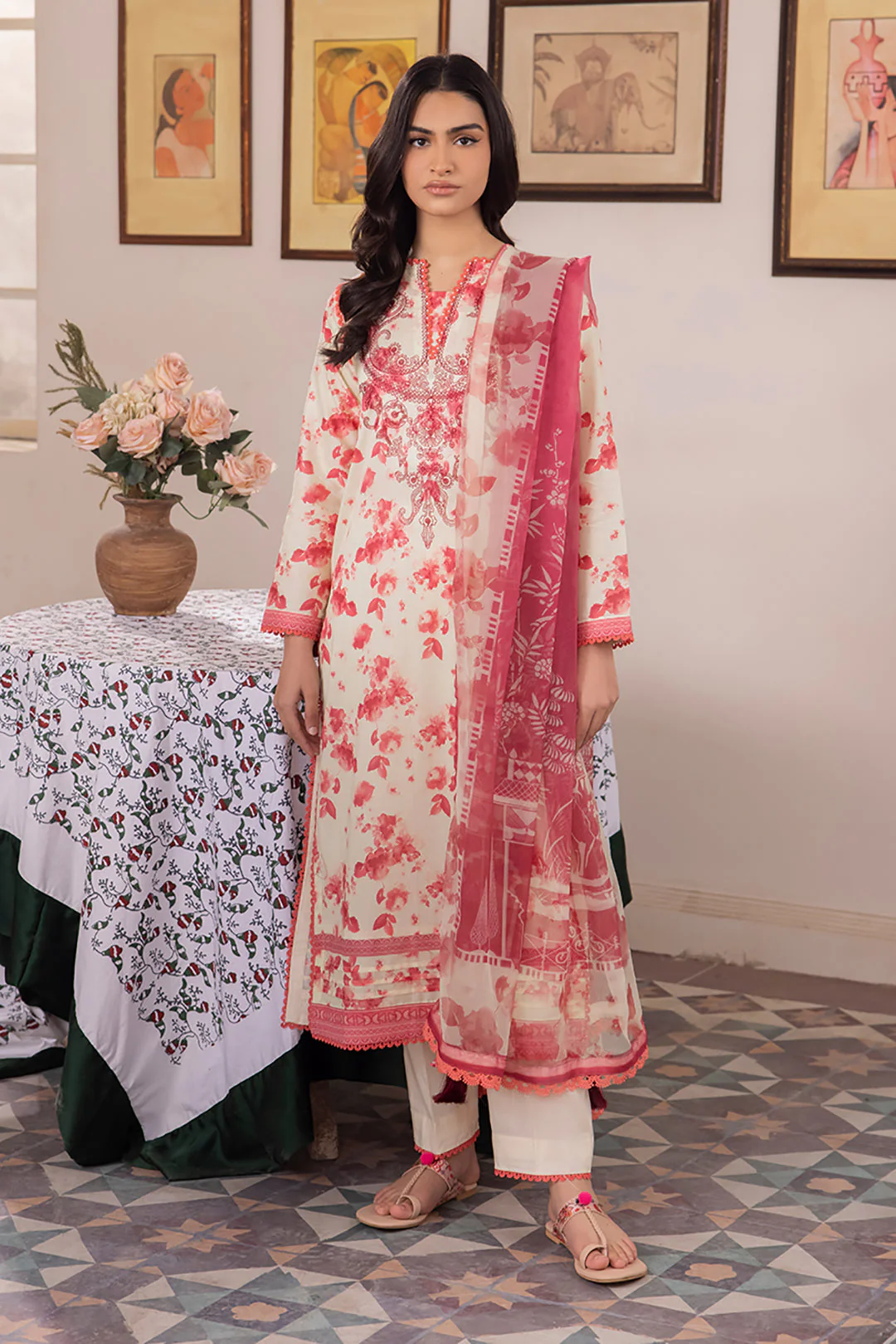 Embroidered Shirt Dupatta - 1622 - Image 3