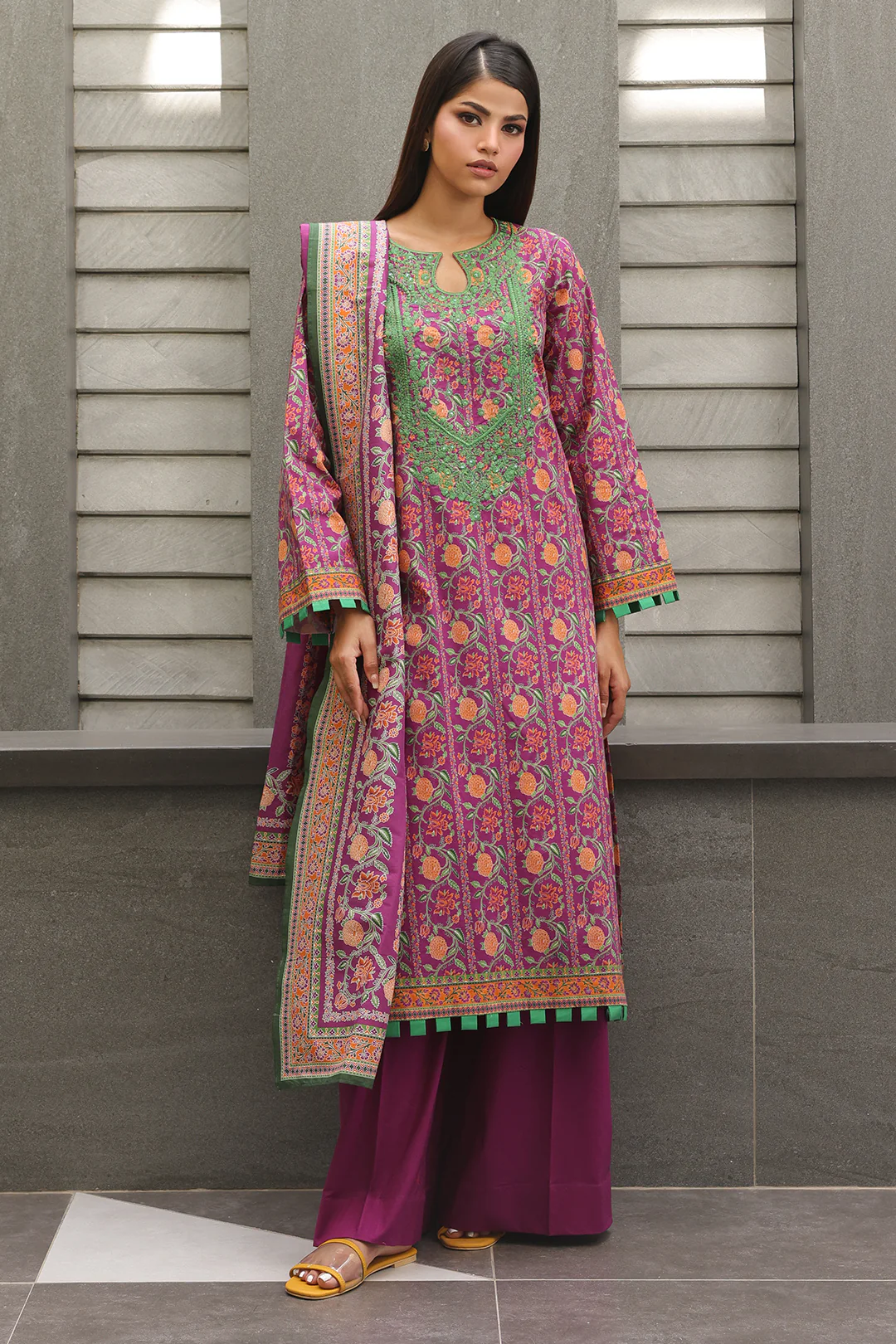 Embroidered Shirt Dupatta - 0026 - Image 2