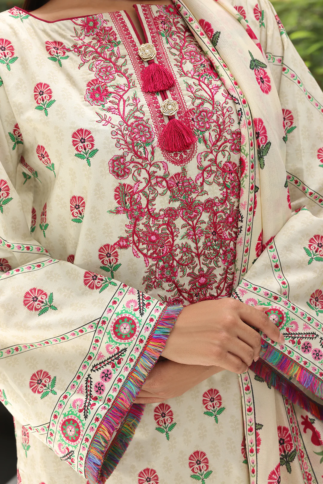 Embroidered Shirt Dupatta - 0105 - Image 4