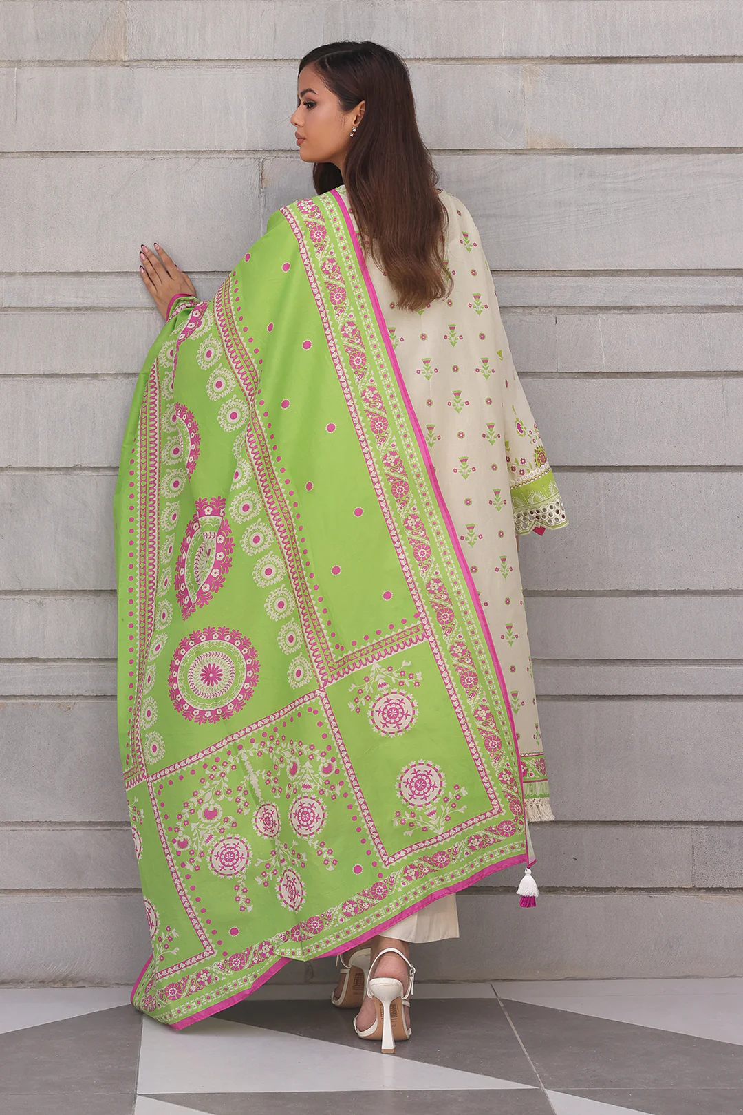 Embroidered Shirt Dupatta - 0111 - Image 4