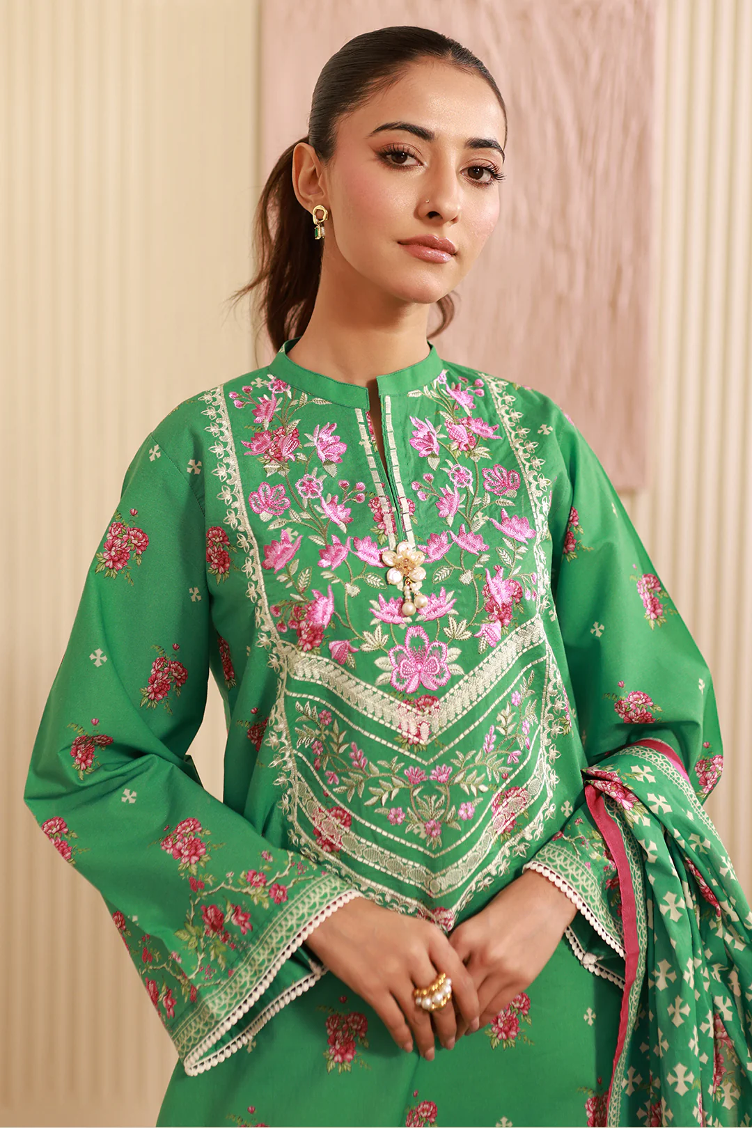 Embroidered Shirt Dupatta - 0617 - Image 8