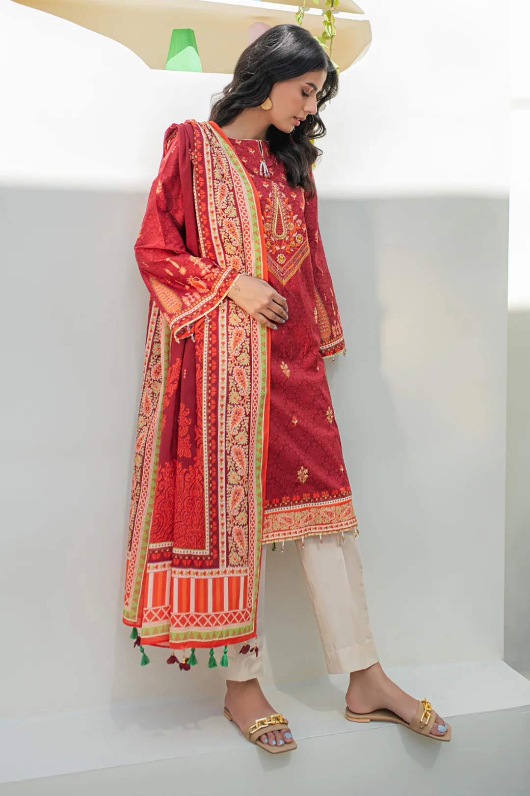 Embroidered Shirt Dupatta - 1025 - Image 3