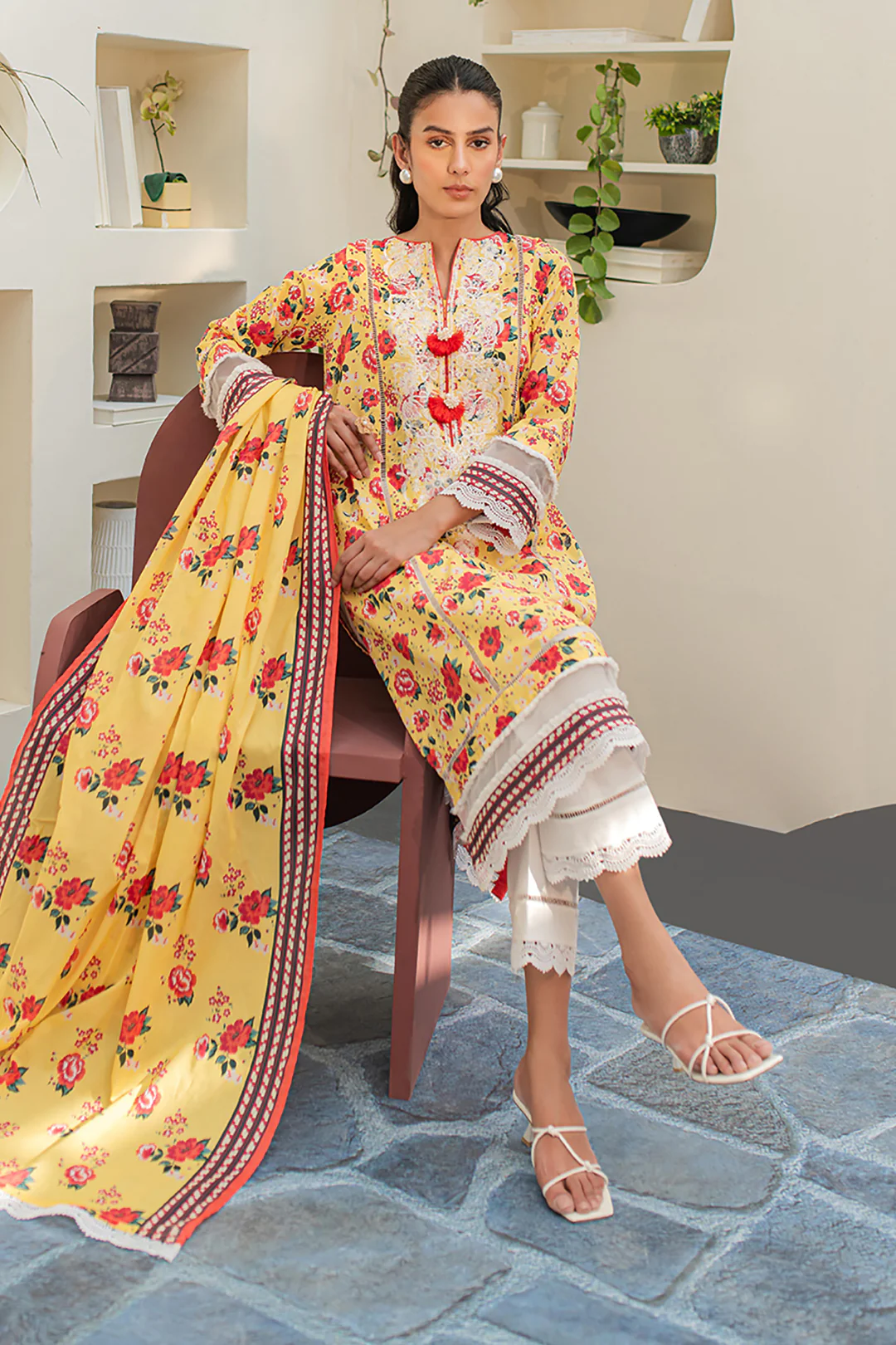 Embroidered Shirt Dupatta - 1168 - Image 2