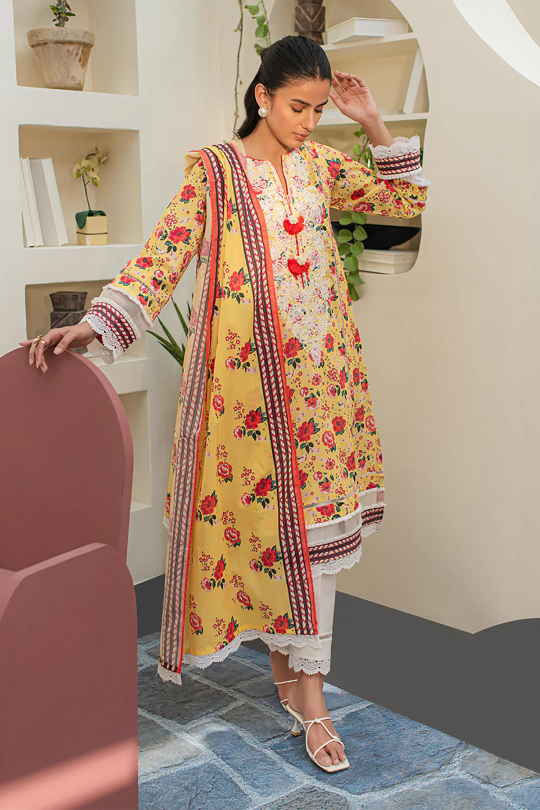 Embroidered Shirt Dupatta - 1168 - Image 3