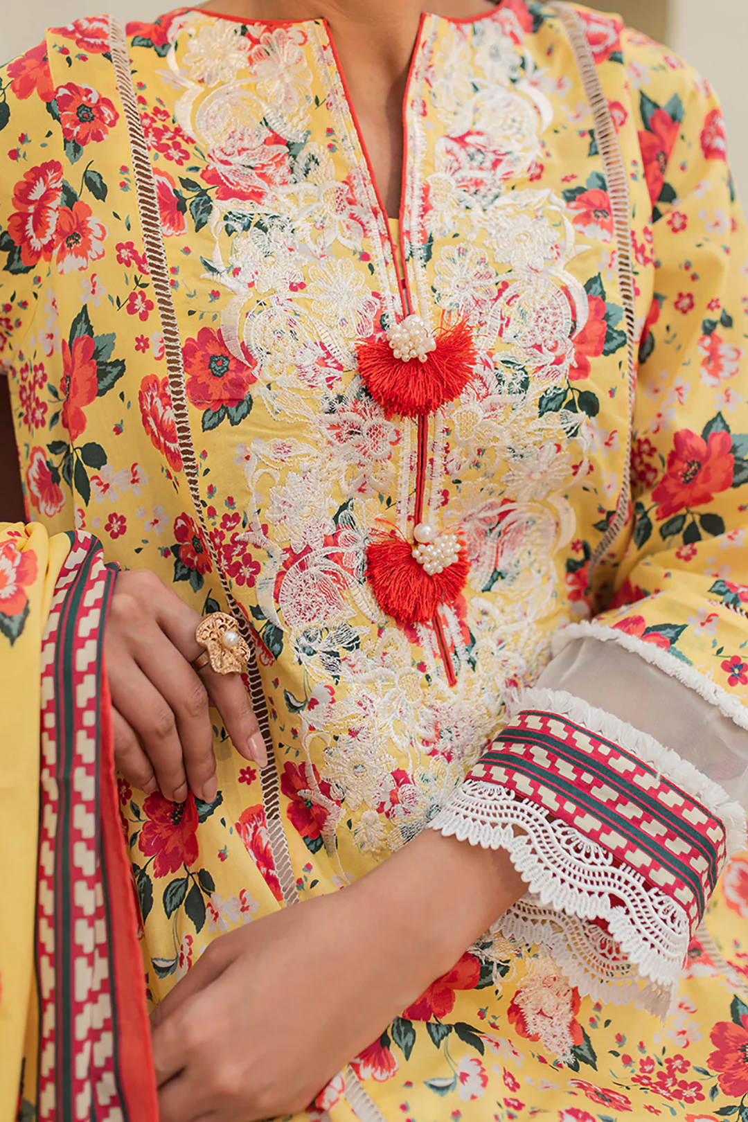 Embroidered Shirt Dupatta - 1168 - Image 4