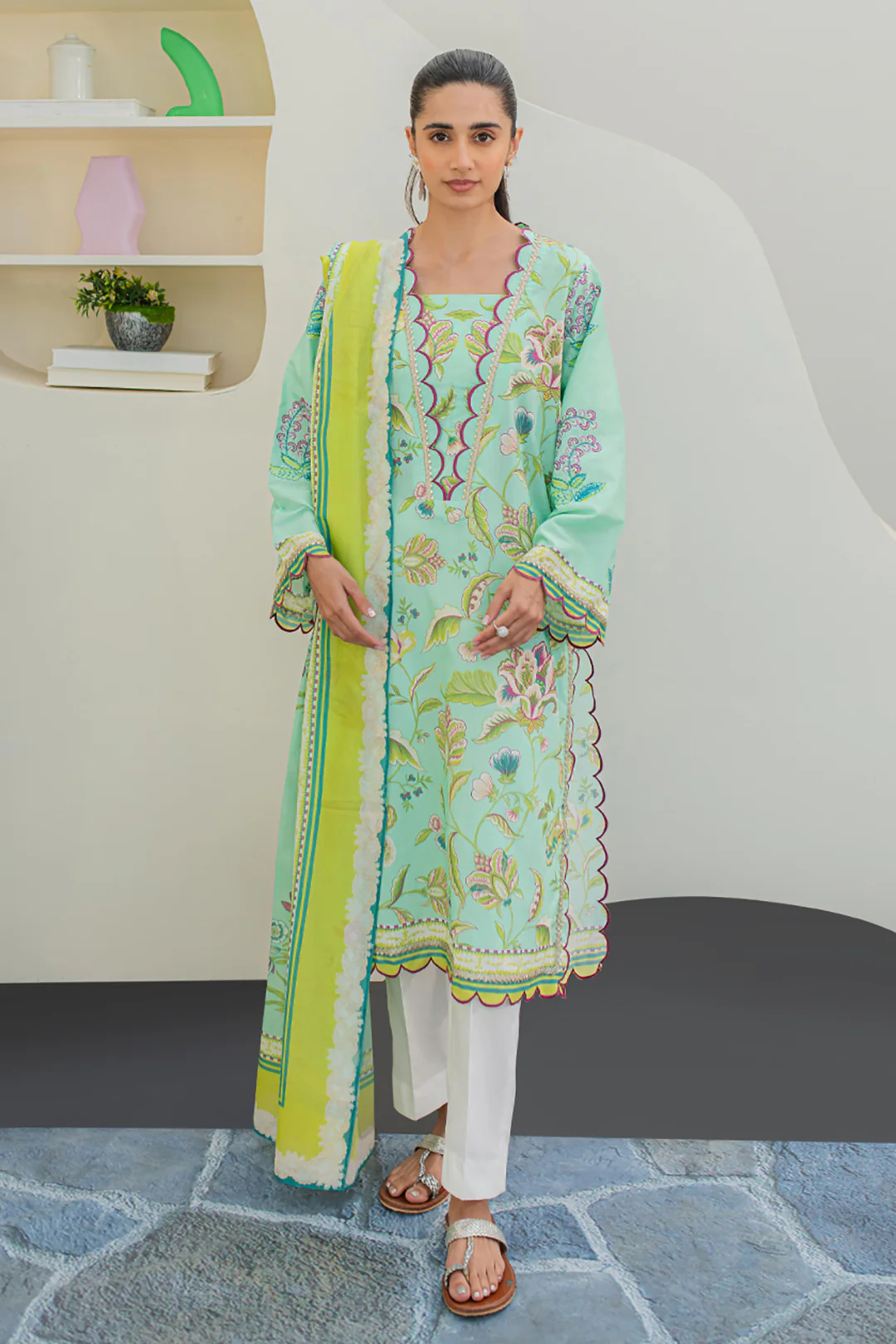 Embroidered Shirt Dupatta - 1179 - Image 3