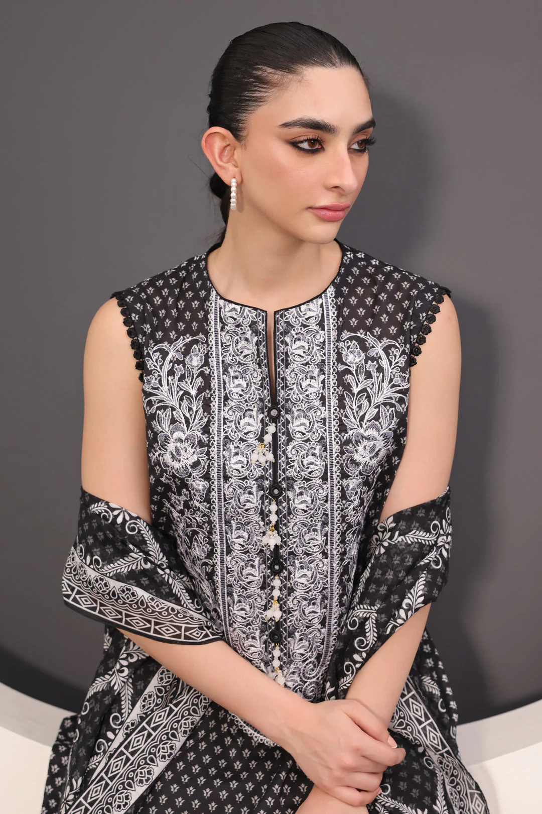 Embroidered Shirt Dupatta - 1497