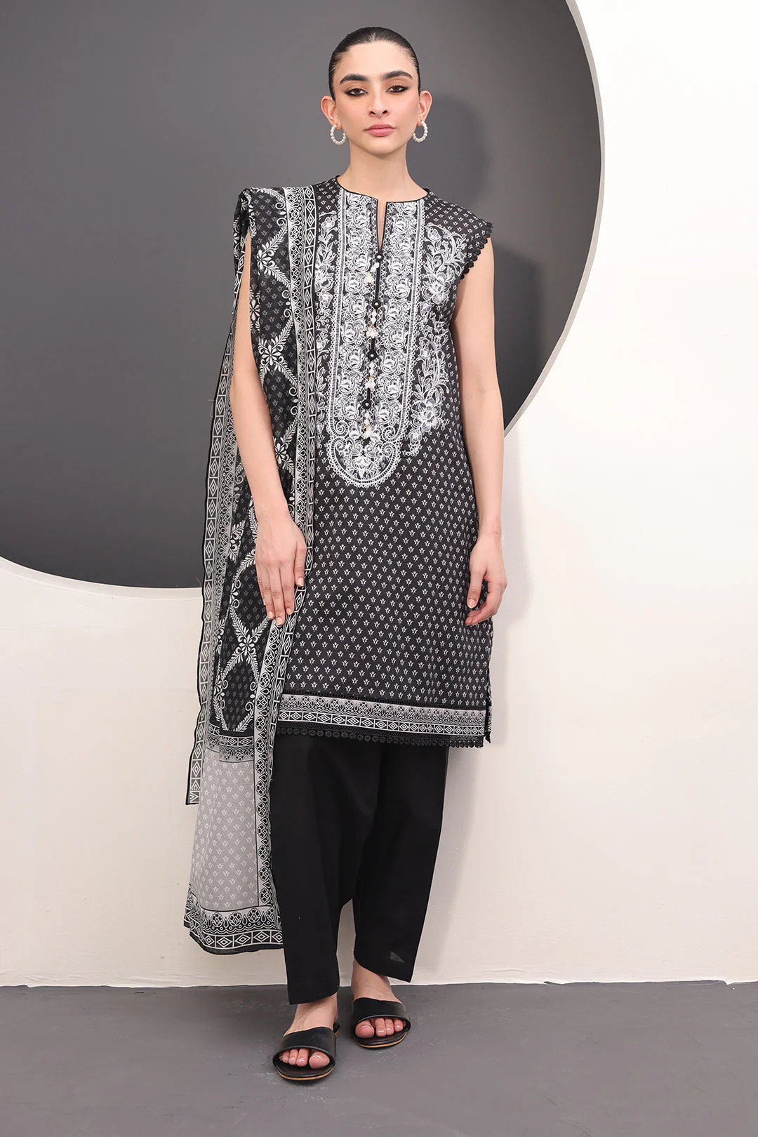 Embroidered Shirt Dupatta - 1497 - Image 2