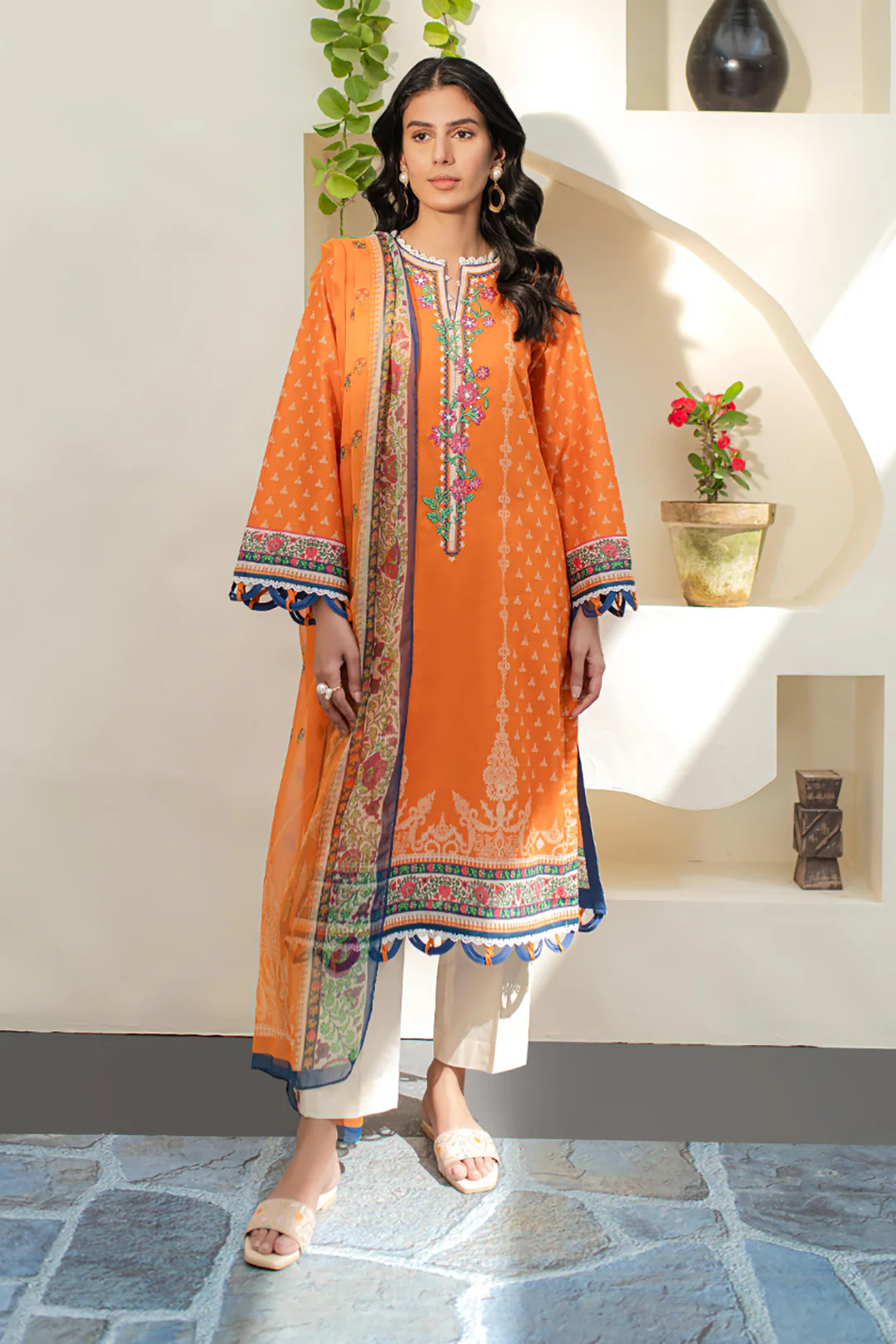 Embroidered Shirt Dupatta - 1661 - Image 2