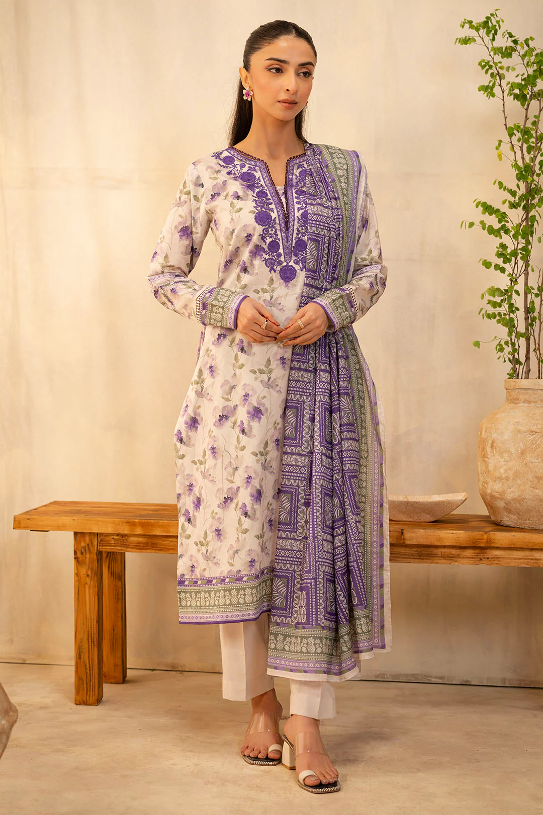 Embroidered Shirt Dupatta - 0022 - Image 2