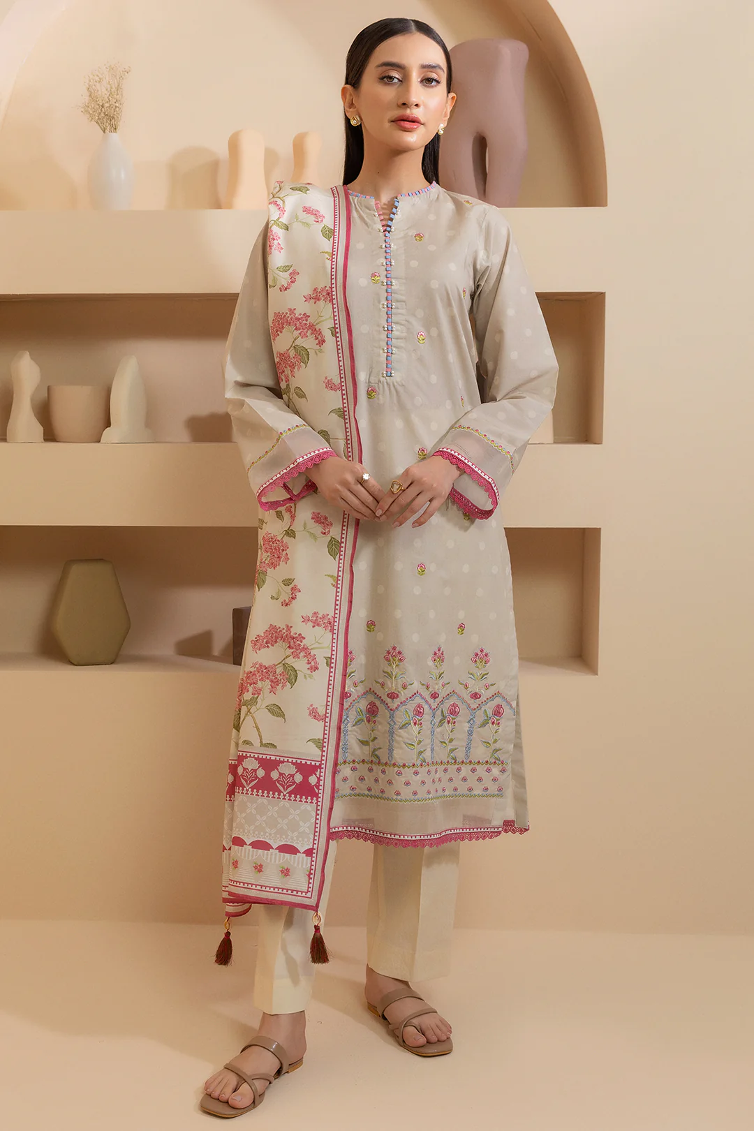 Embroidered Shirt Dupatta - 0177 - Image 2