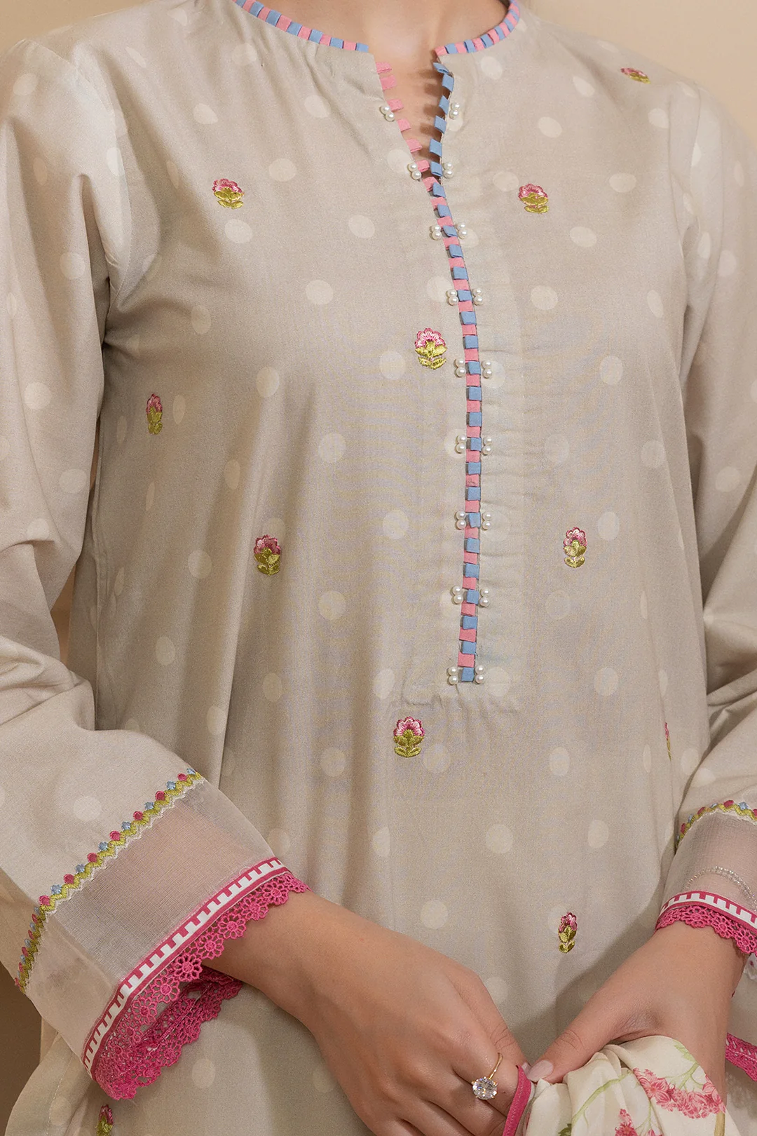 Embroidered Shirt Dupatta - 0177 - Image 4