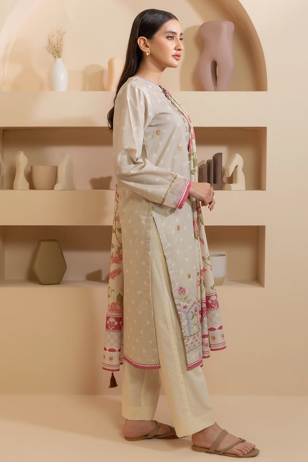 Embroidered Shirt Dupatta - 0177 - Image 7