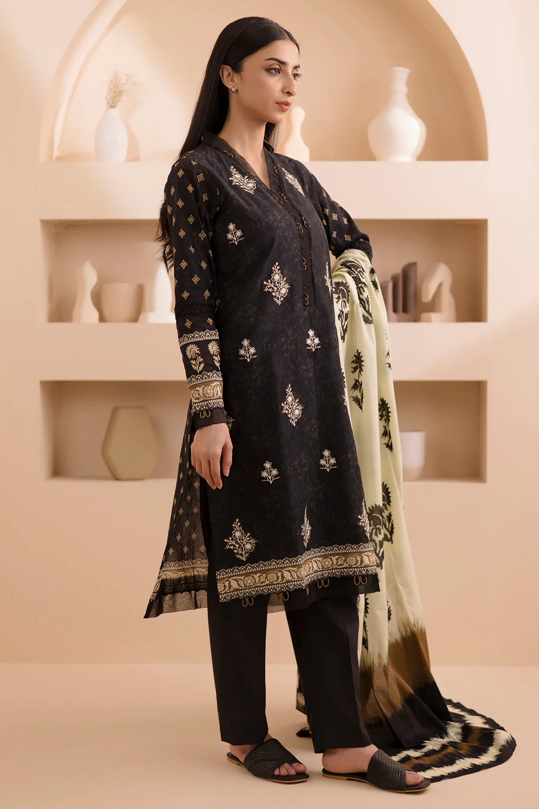 Embroidered Shirt Dupatta - 0242 - Image 6