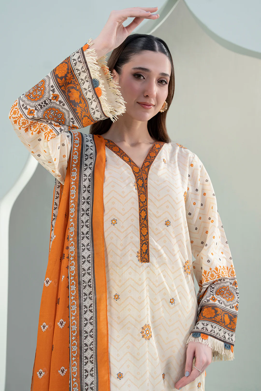Embroidered Shirt Dupatta - 0312 - Image 5