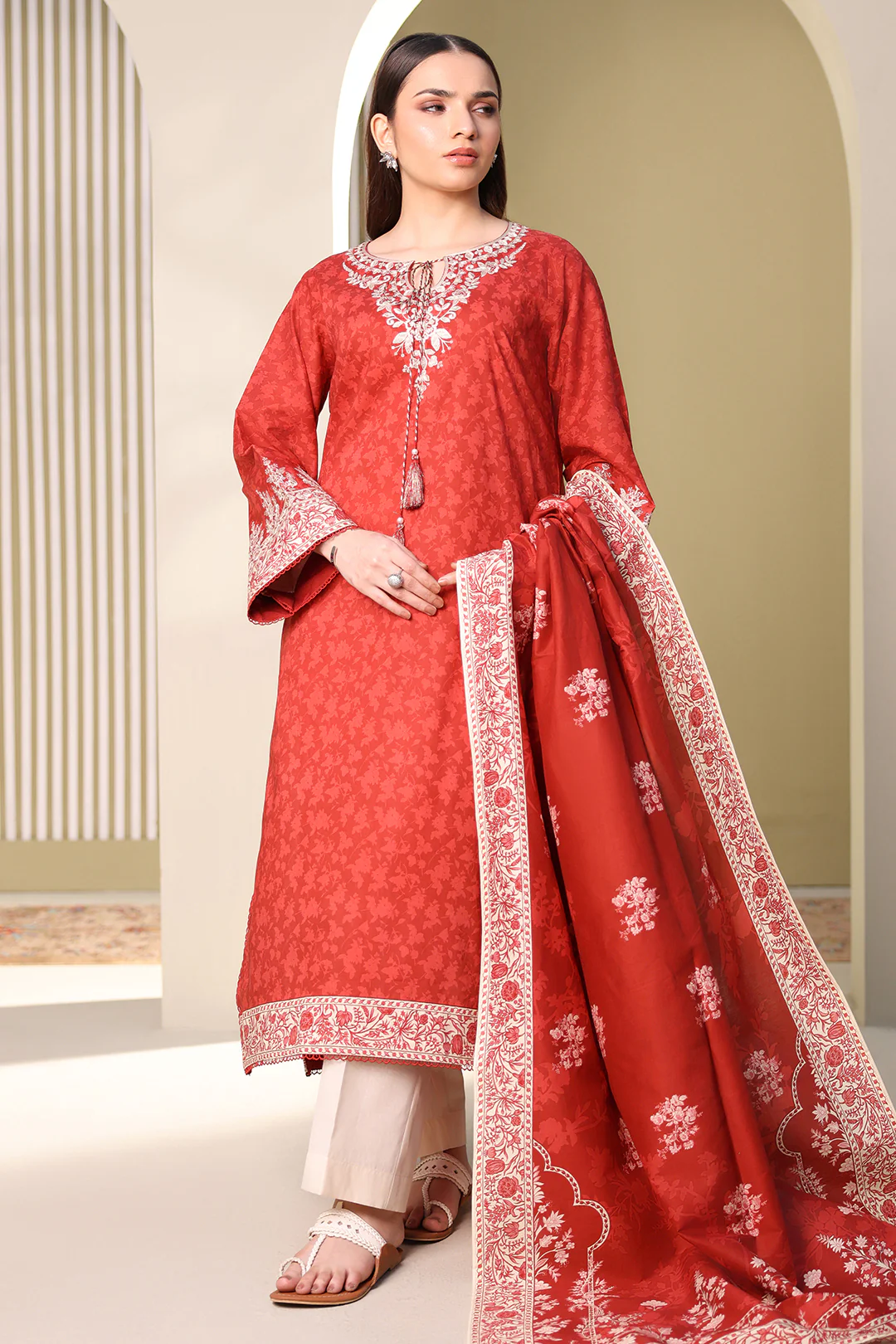 Embroidered Shirt Dupatta - 0376 - Image 2