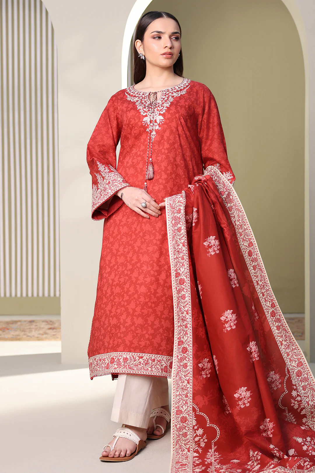 Embroidered Shirt Dupatta - 0376 - Image 6
