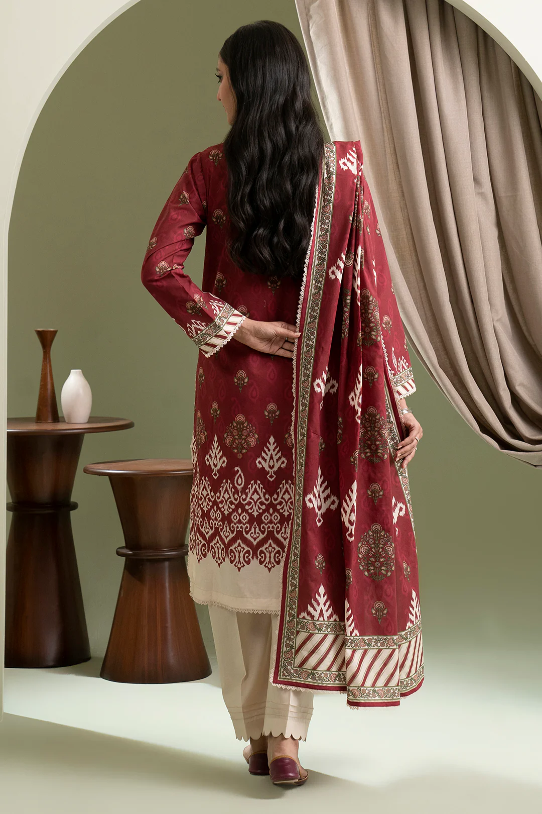 Embroidered Shirt Dupatta - 0421 - Image 12