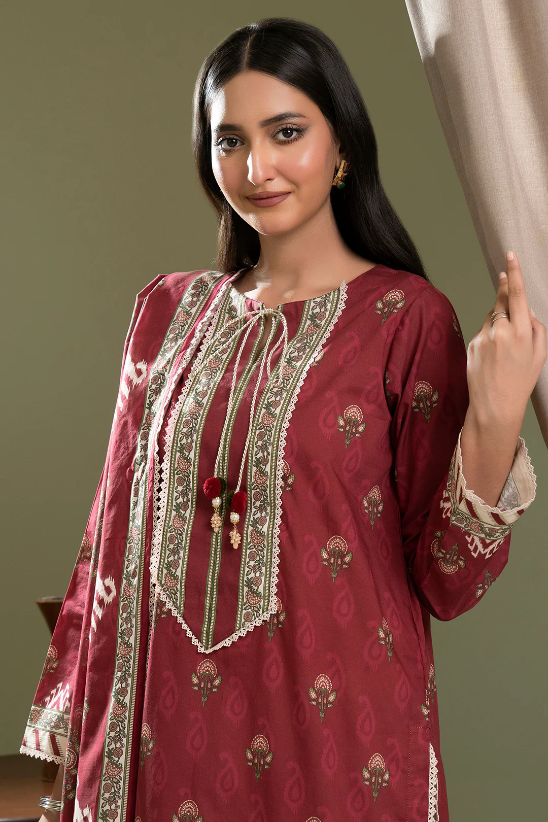 Embroidered Shirt Dupatta - 0421 - Image 3