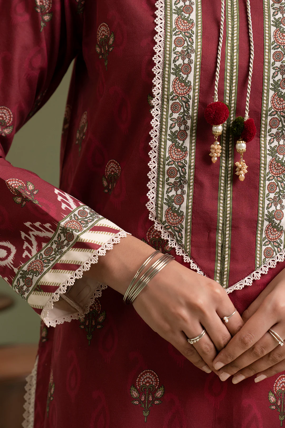 Embroidered Shirt Dupatta - 0421 - Image 5