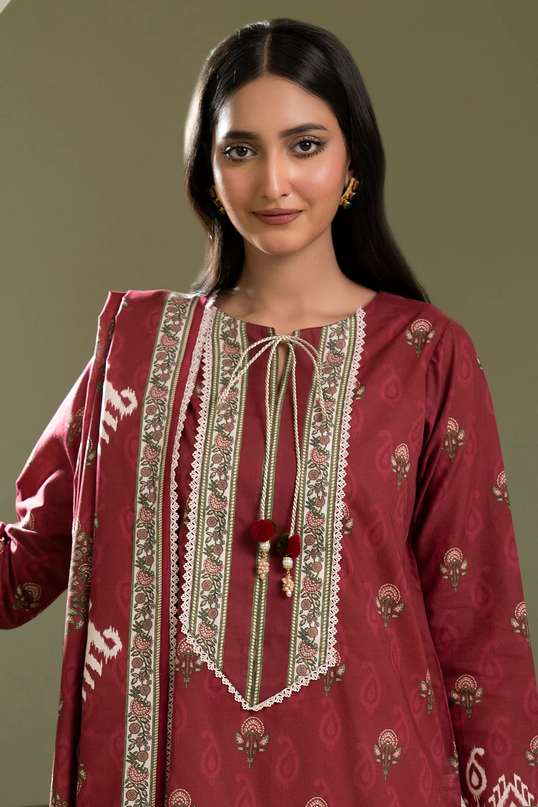 Embroidered Shirt Dupatta - 0421 - Image 7