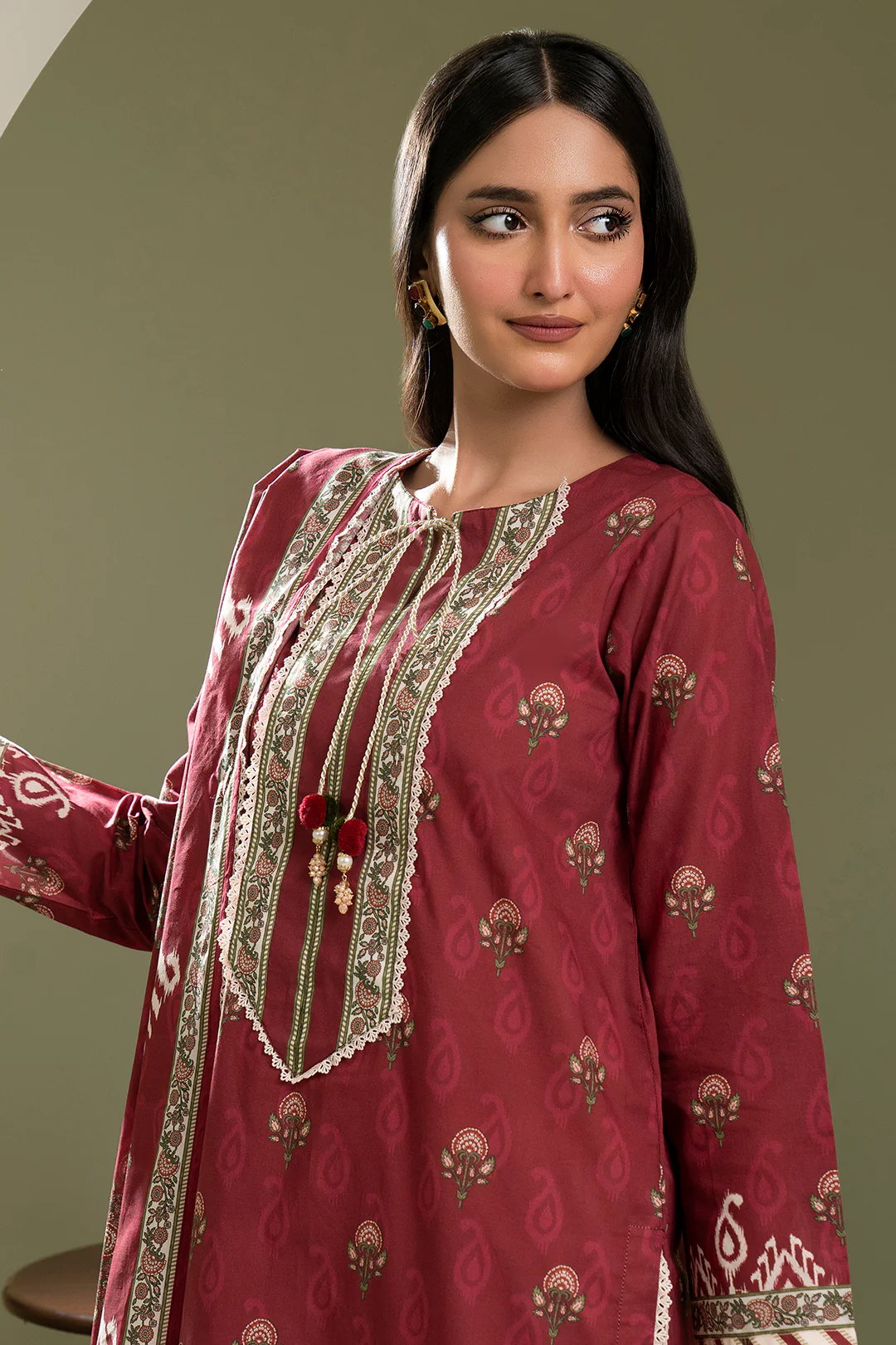 Embroidered Shirt Dupatta - 0421 - Image 9
